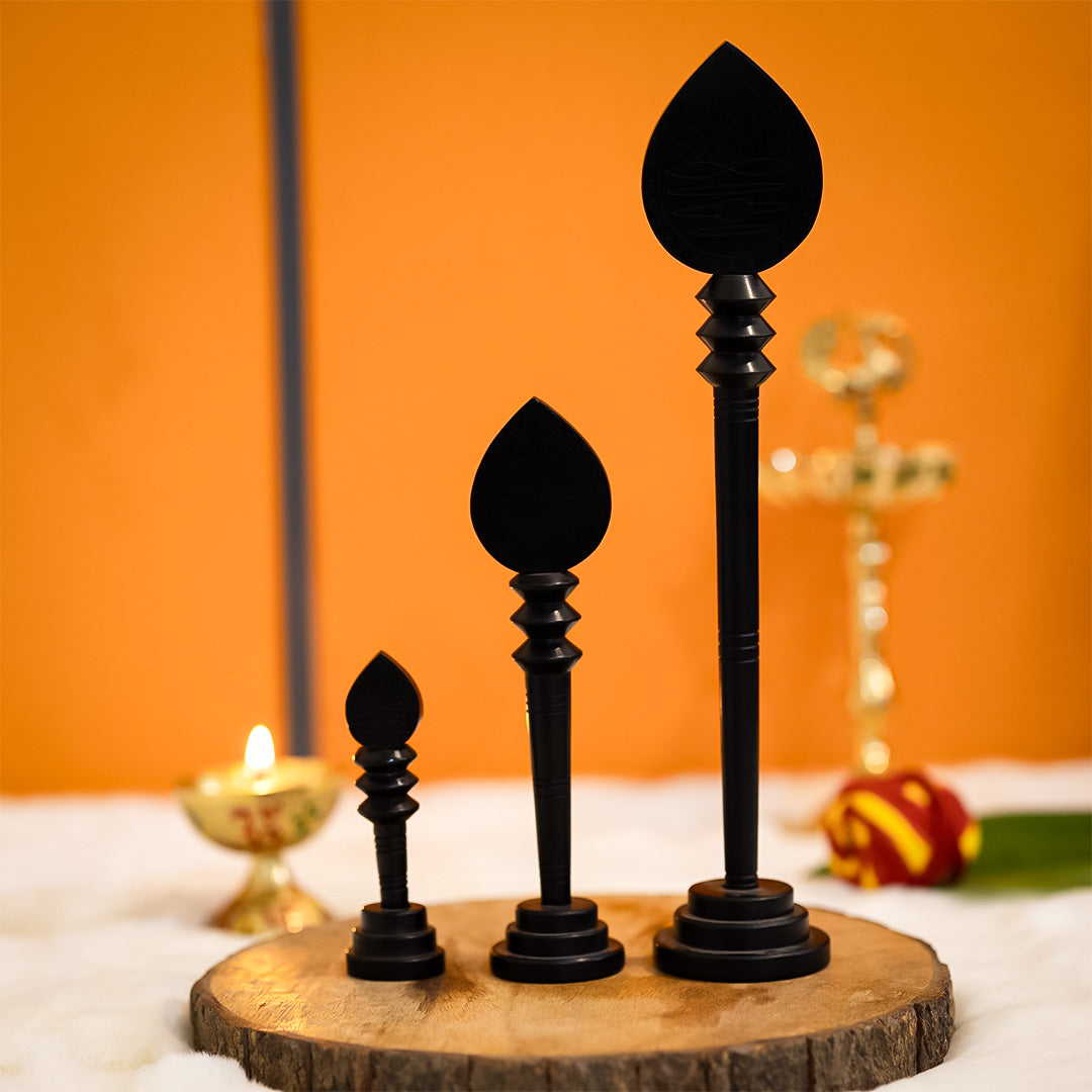 Divine Hindu Karungali Vel with Base/ Karungali Murugan Astra | Ebony wood