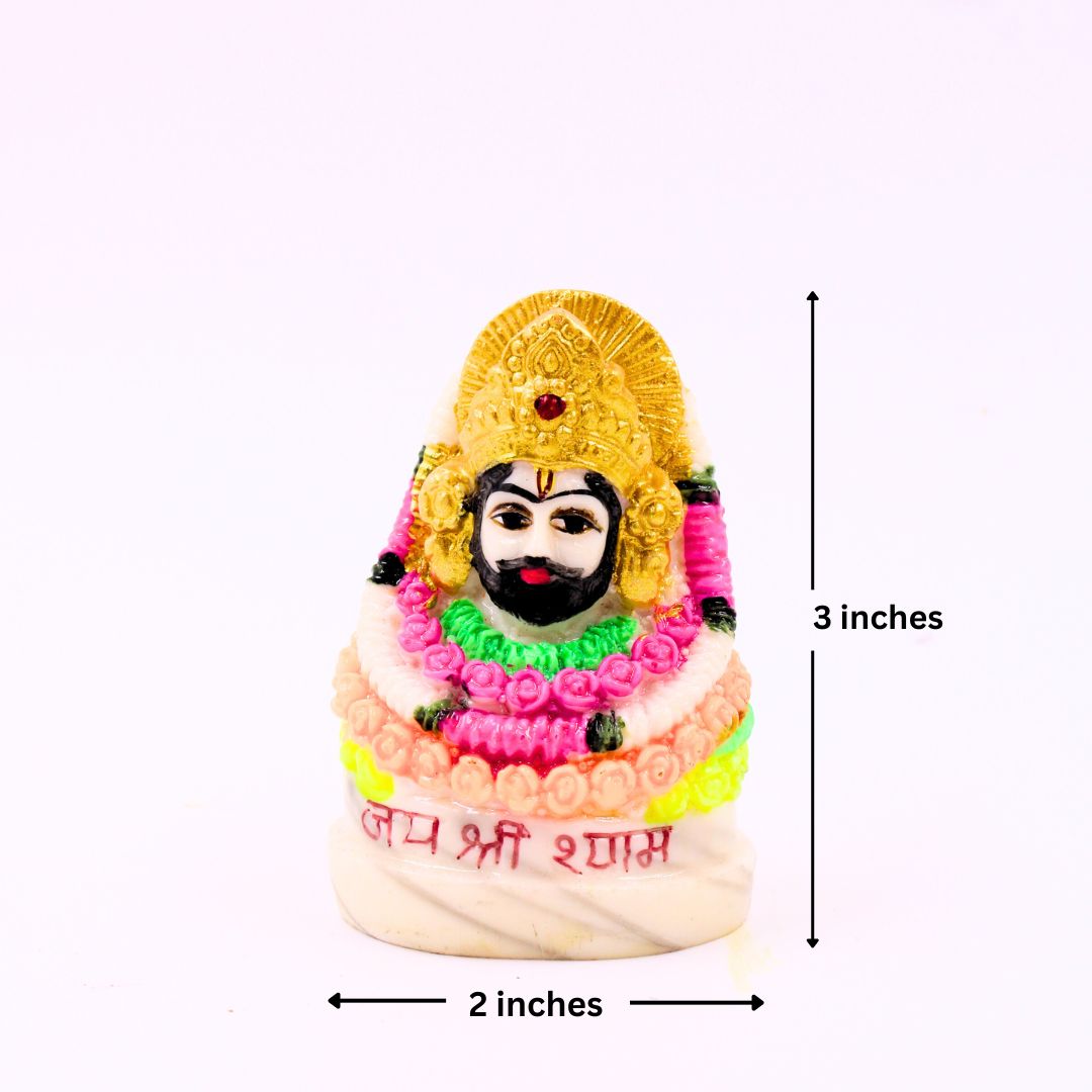 Lord Khatu Shyam Ji Divine Idol - Marble Finish