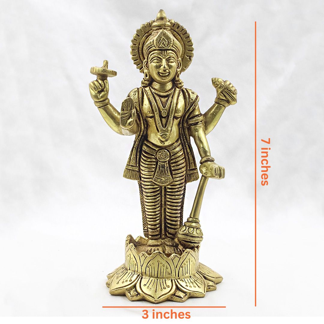 Brass Standing Vishnu Idol