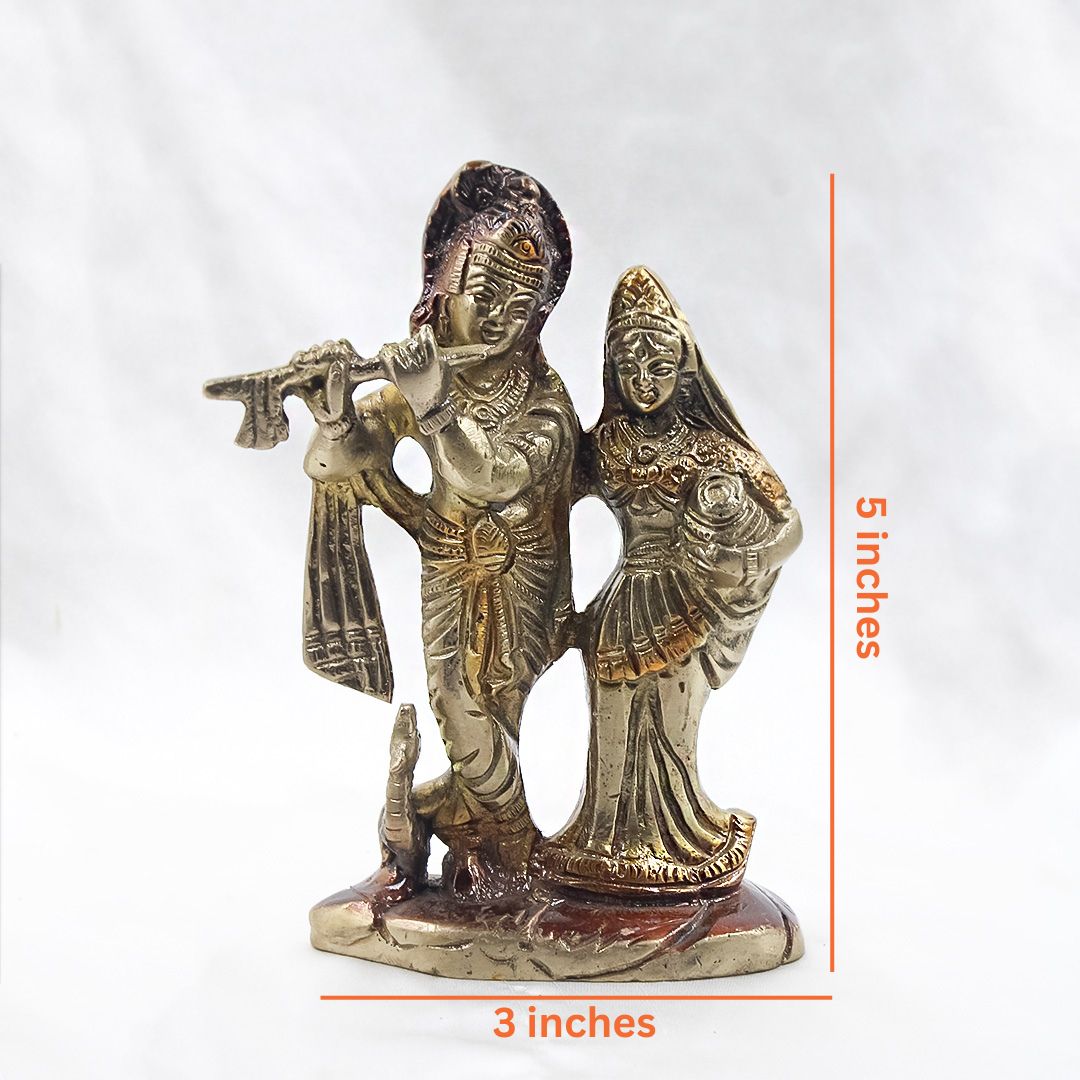 Lord Radha Krishna Brass Idol