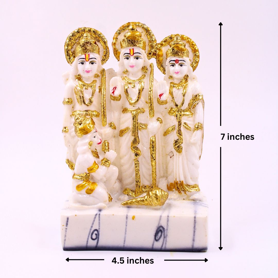 Lord Ram Lakshman Sita & Hanuman Divine Idol - Marble Finish