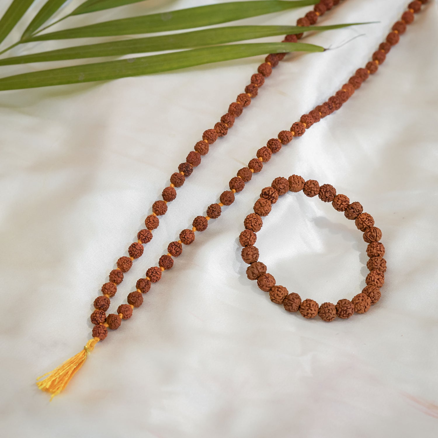 108 Beads 5 Mukhi Rudraksha Mala & Bracelet Combo