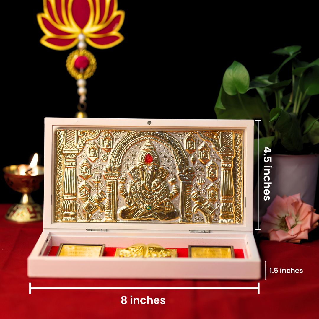 Divine Ganesha Pocket Temple - Gold & Silver Plated