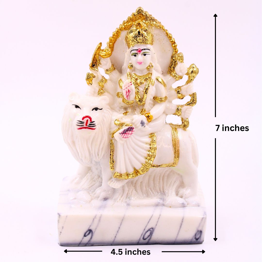 Goddess Durga Divine Idol - Marble Finish