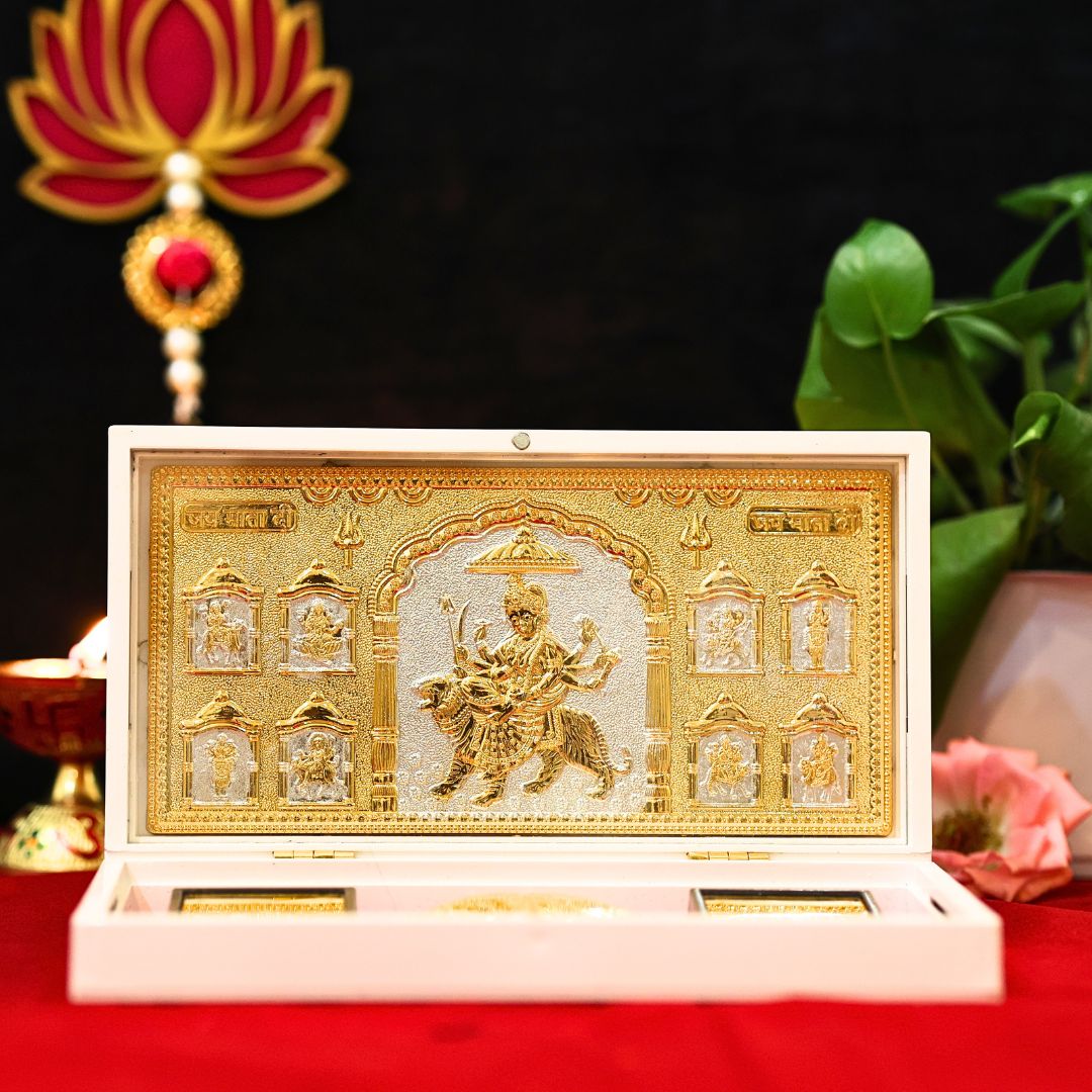 Divine Maa Durga Pocket Temple - Gold Platted