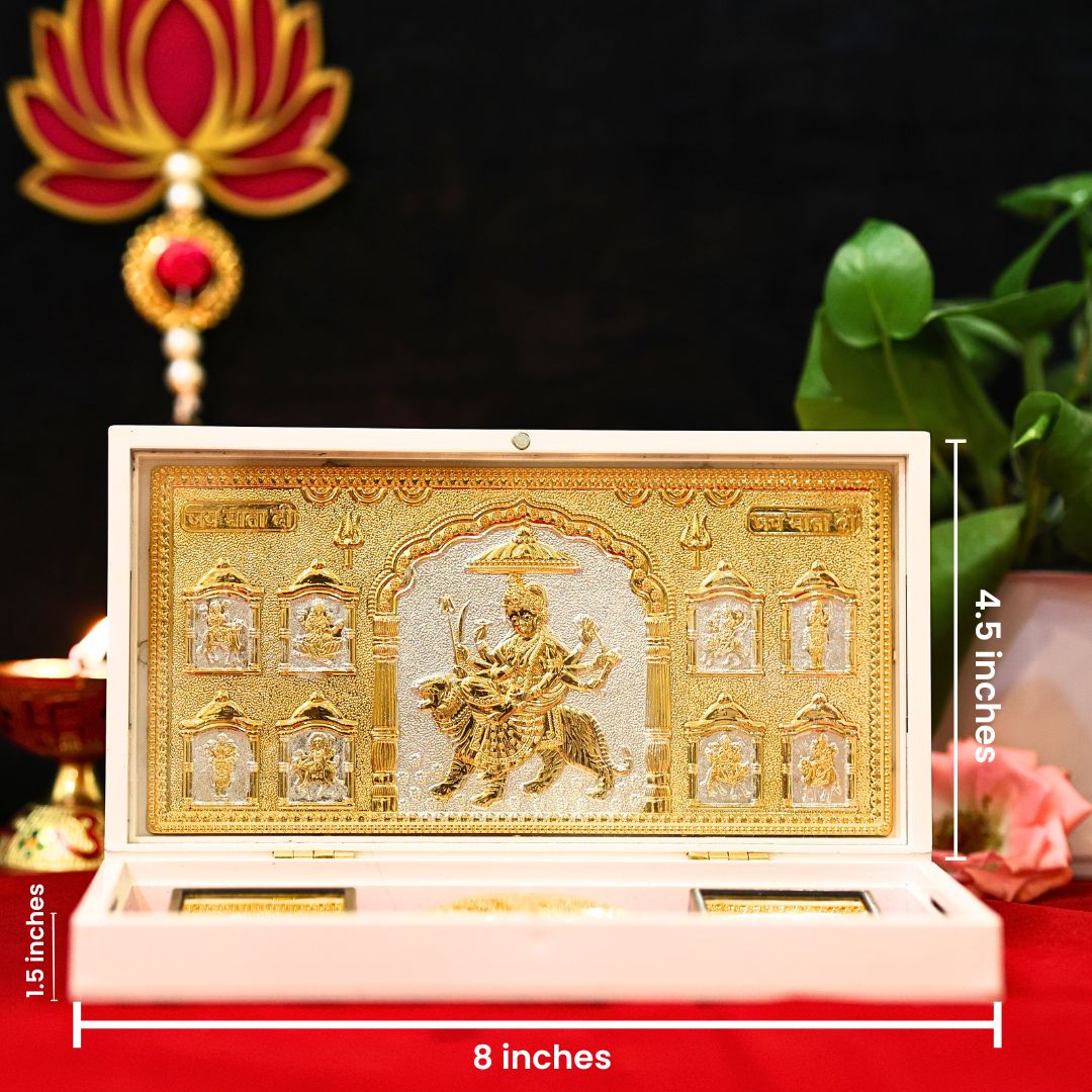 Divine Maa Durga Pocket Temple - Gold Platted