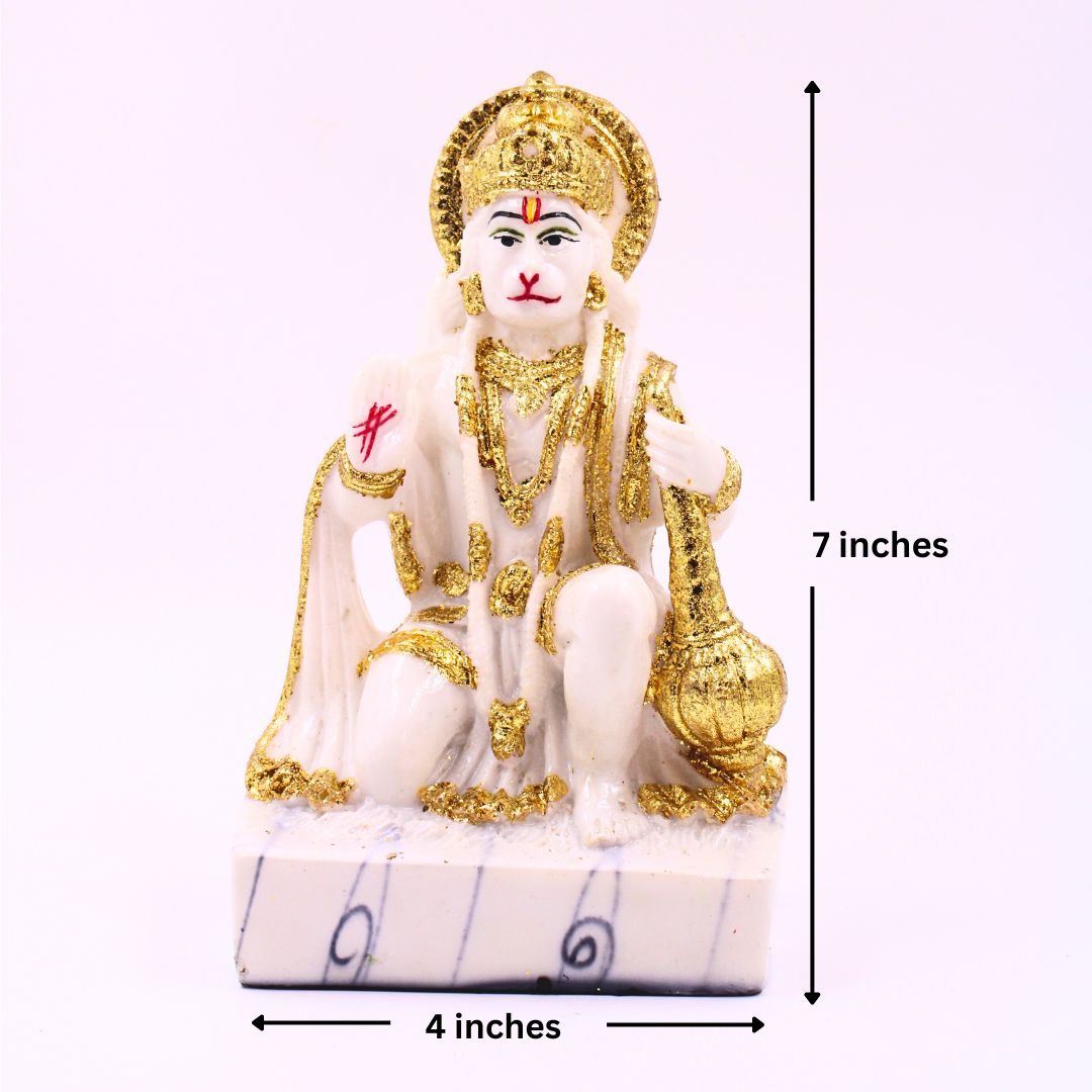 Lord Hanuman Divine Idol - Marble Finish