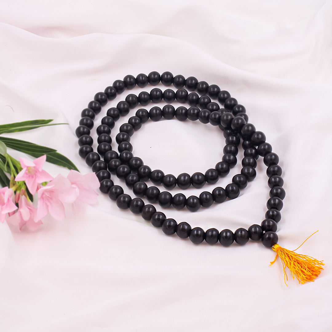 Original Karungali Malai 108-Beads Ebony Wood with Govt. Certified