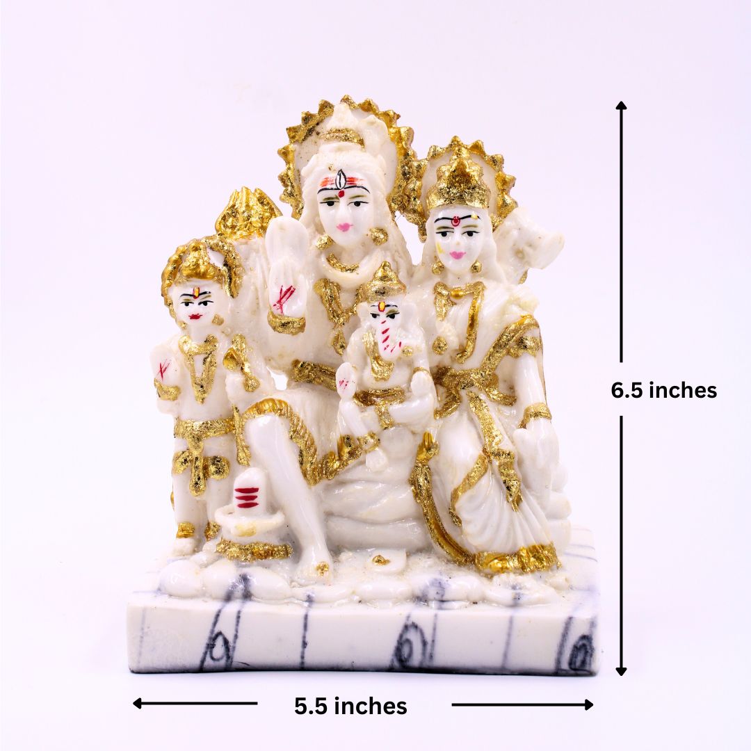 Lord Shiv Parvati Divine Idol - Marble Finish