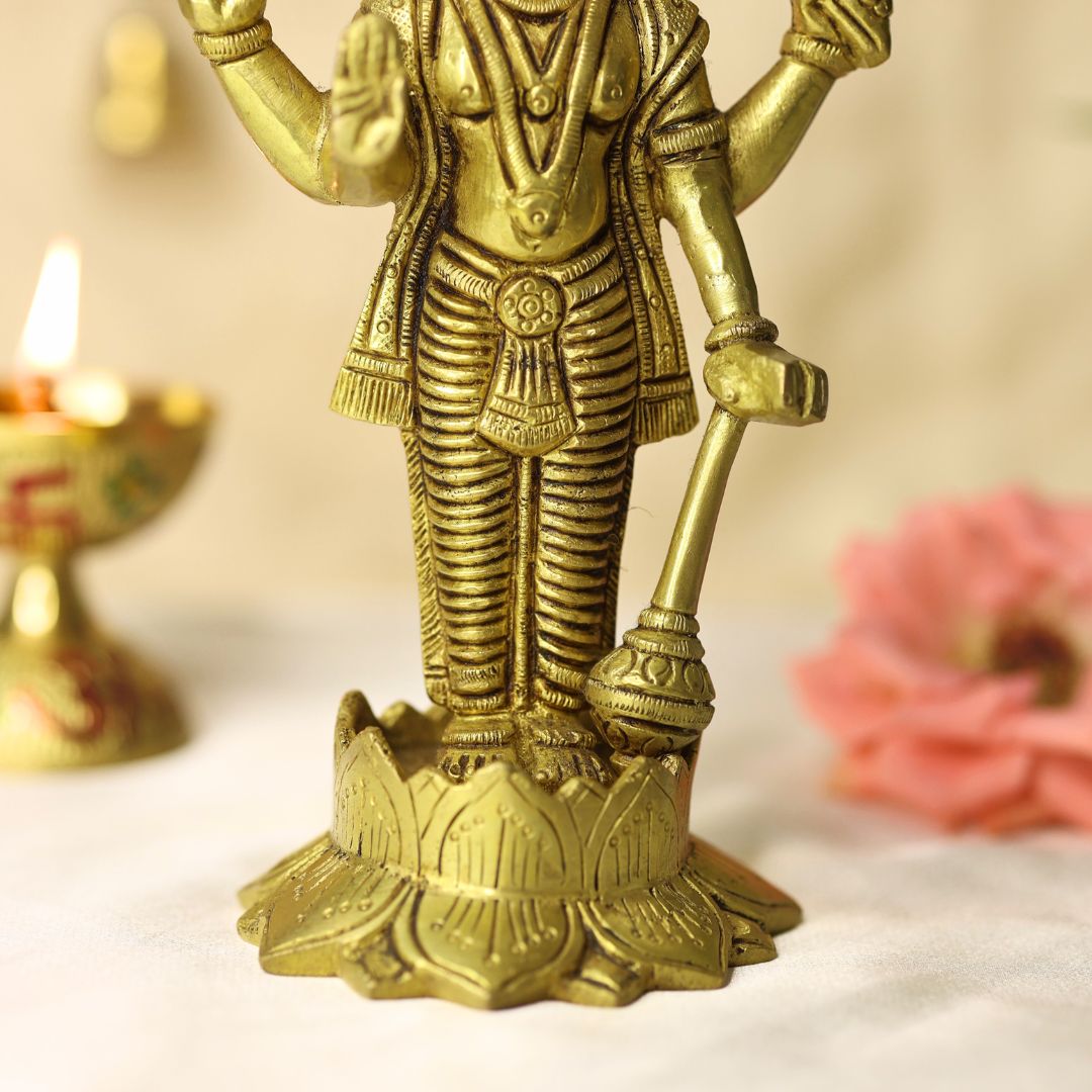 Brass Standing Vishnu Idol