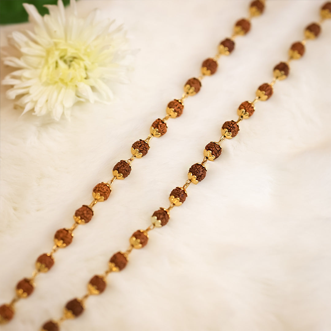 Gold-Plated Shiva Adi Yogi Rudraksha Necklace