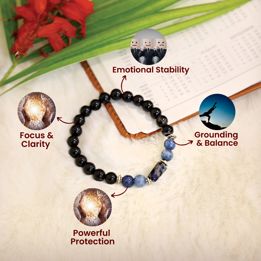 Black Tourmaline Bracelet (Kumbh Rashi) Aquarius