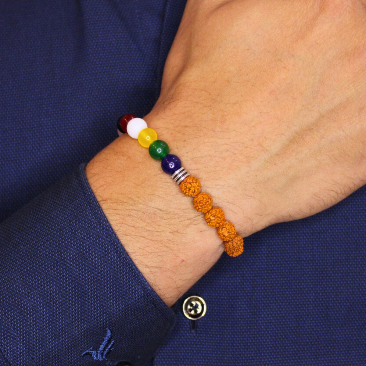 7 Chakra Rudraksha Bracelet for Spiritual Healing