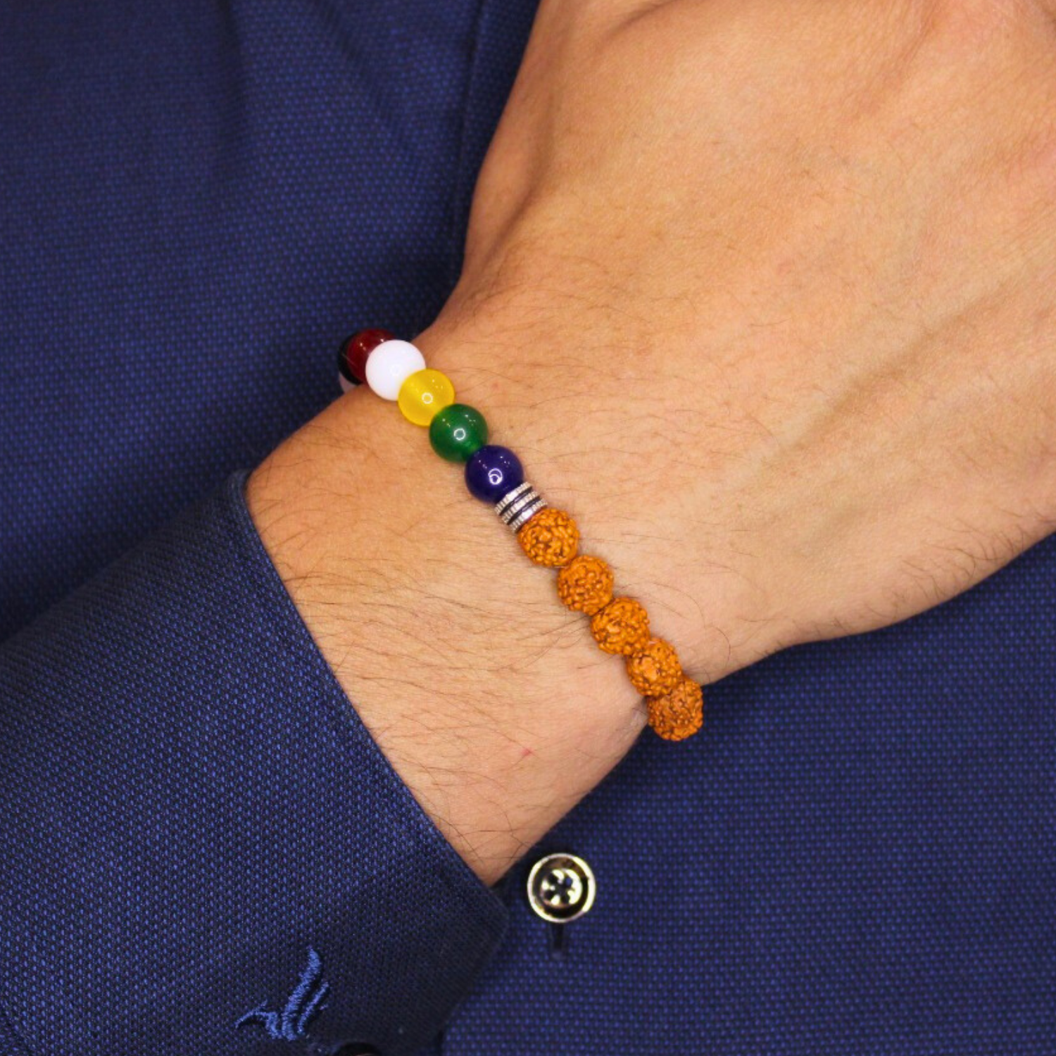 7 Chakra Rudraksha Bracelet for Spiritual Healing