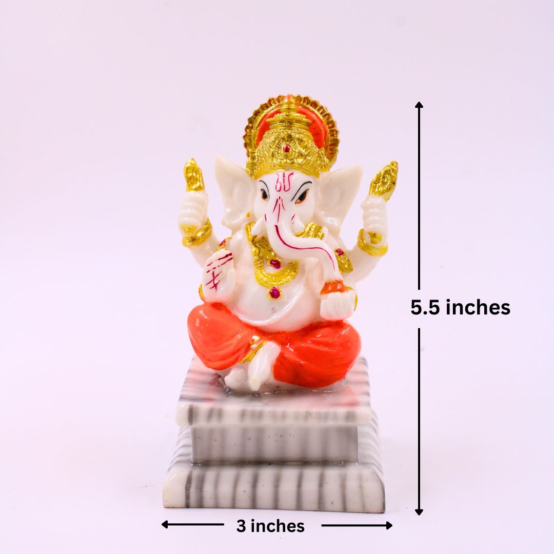 Lord Ganesha Divine Idol - Marble Finish