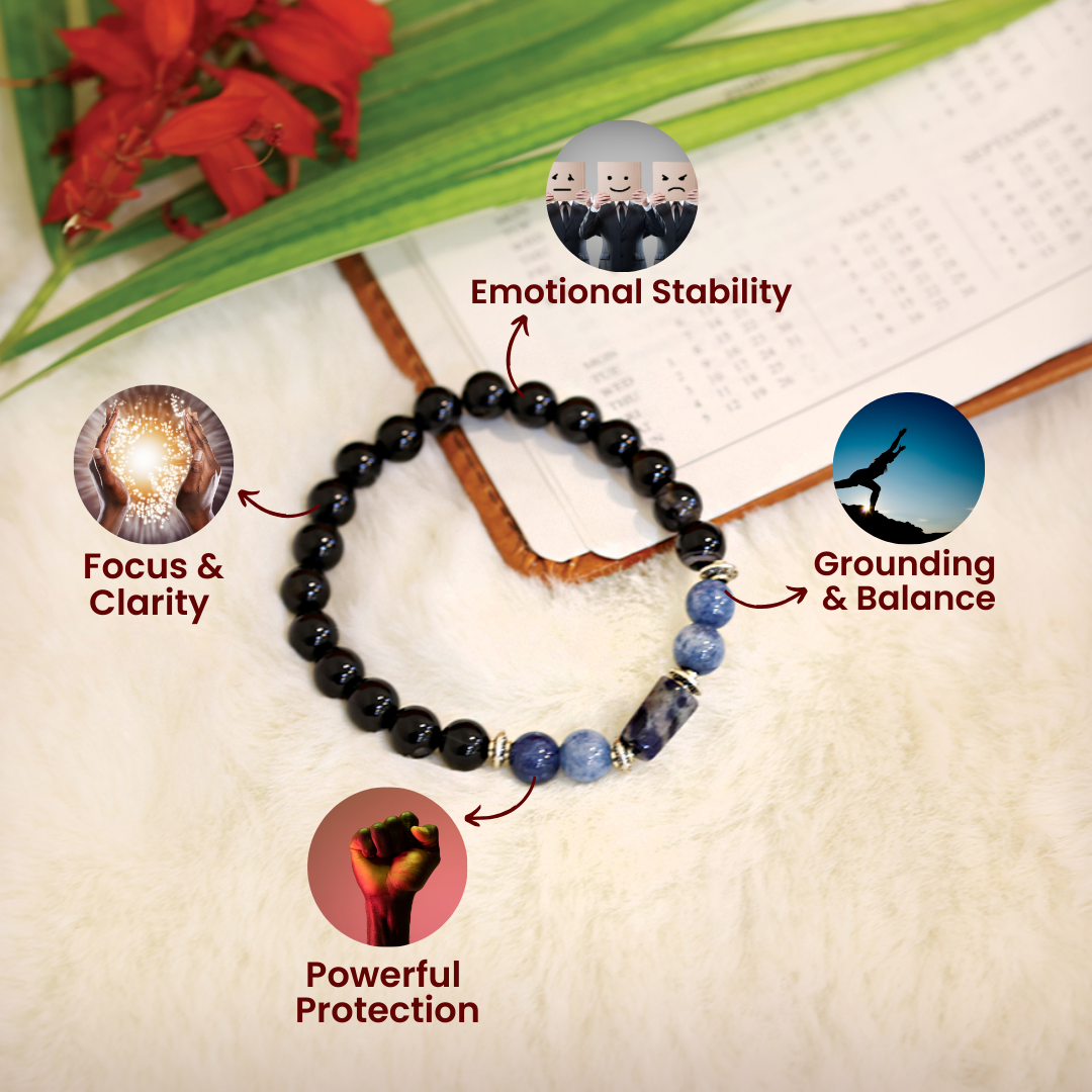 Black Tourmaline Bracelet (Kumbh Rashi) Aquarius