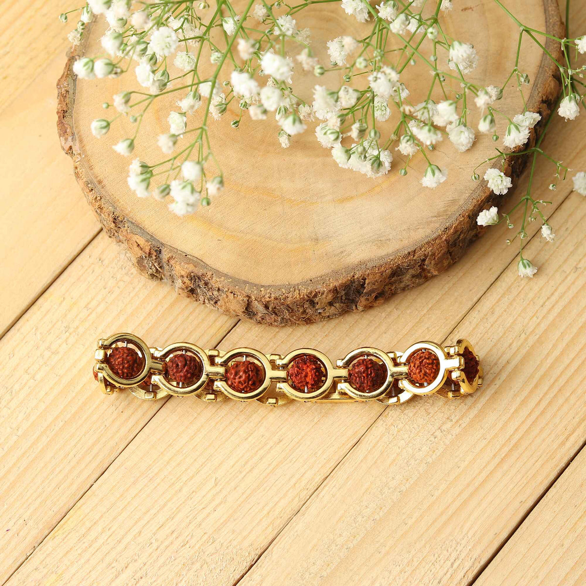 Authentic Gold Plated Rudraksha Bracelet for Spiritual Healing