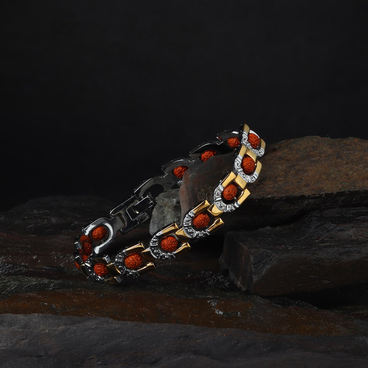 Duo Tone Rudraksha Bracelet 