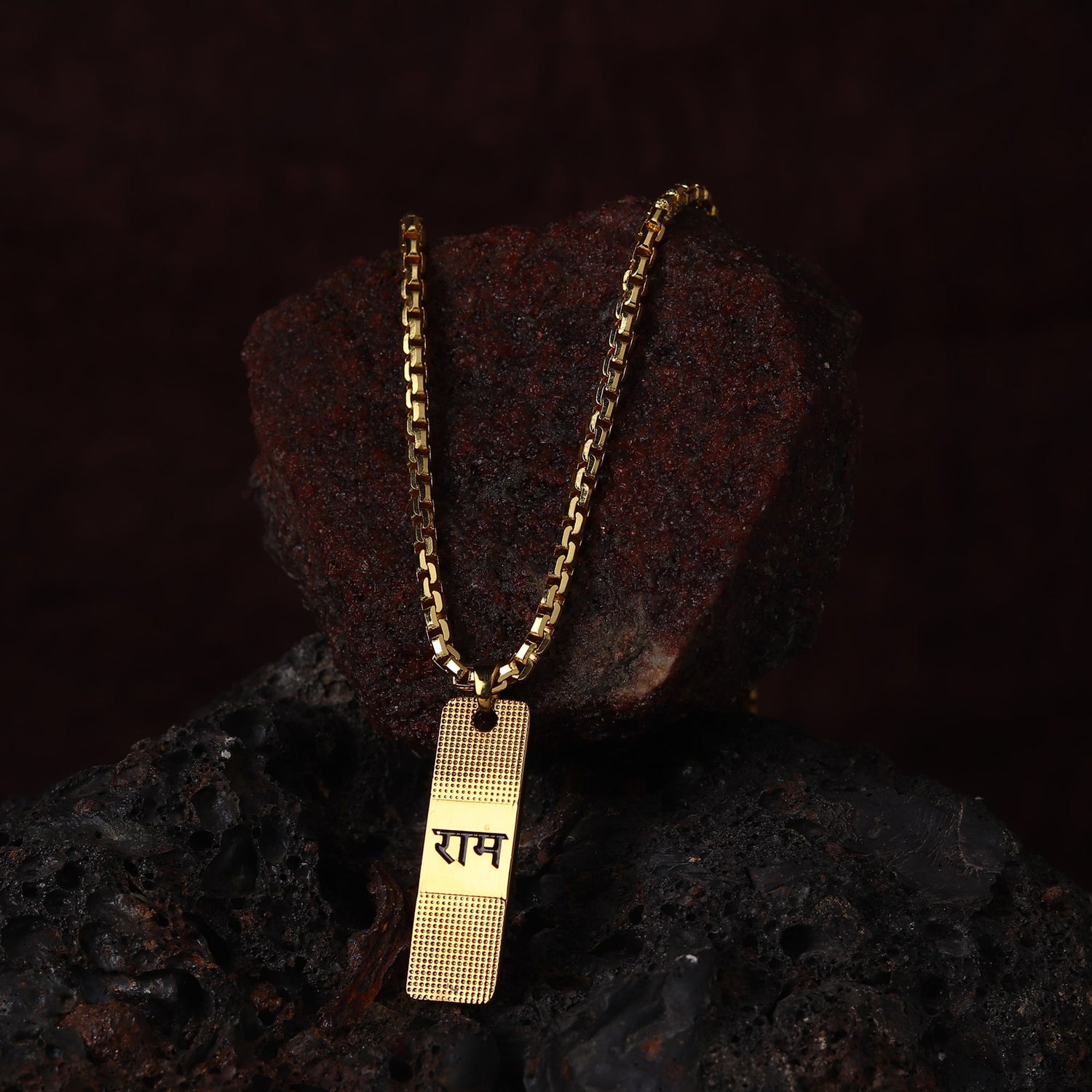 Gold Plated Ram Pendant With Chain