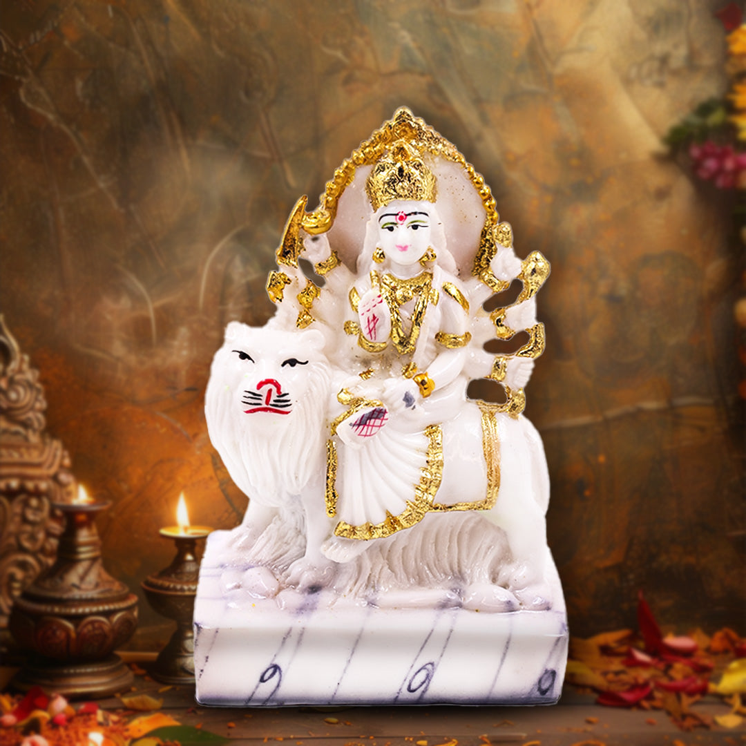 Goddess Durga Divine Idol - Marble Finish