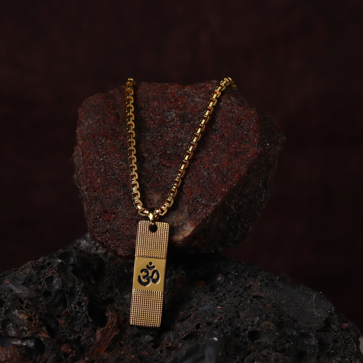 Gold Plated OM Pendant With Chain