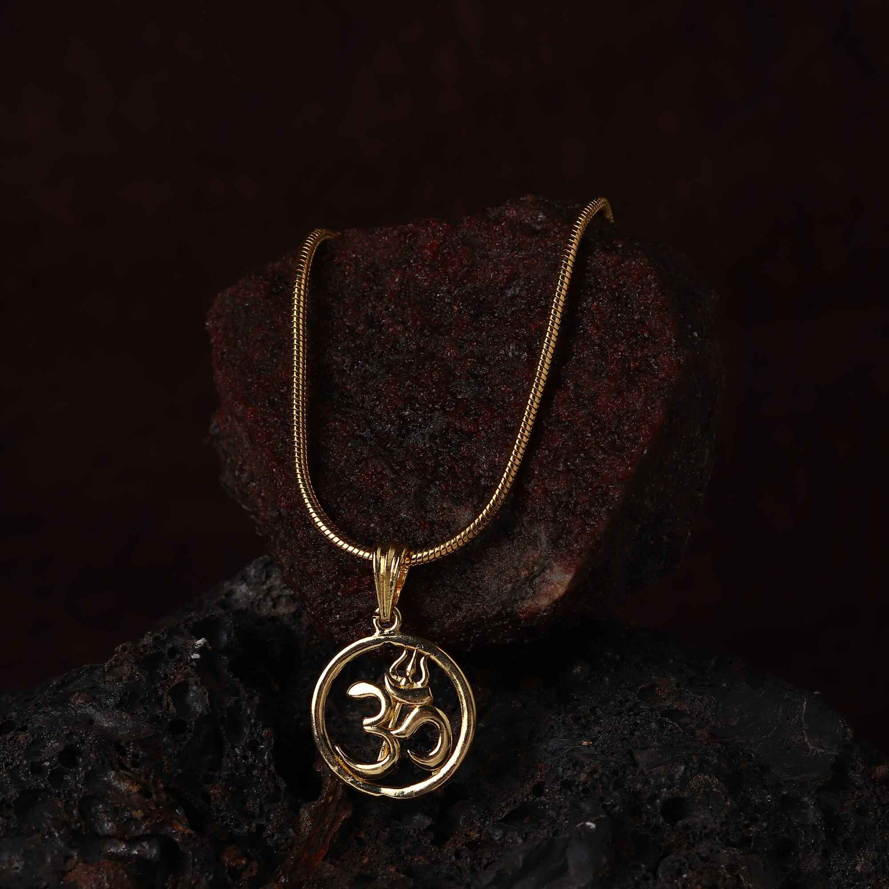 Om necklace with plain chain