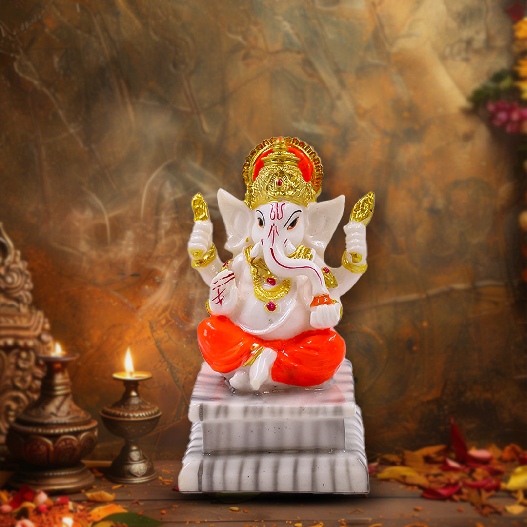 Lord Ganesha Divine Idol - Marble Finish