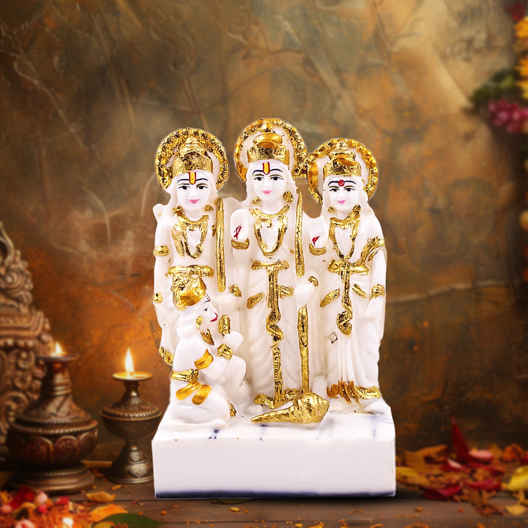 Lord Ram Lakshman Sita & Hanuman Divine Idol - Marble Finish