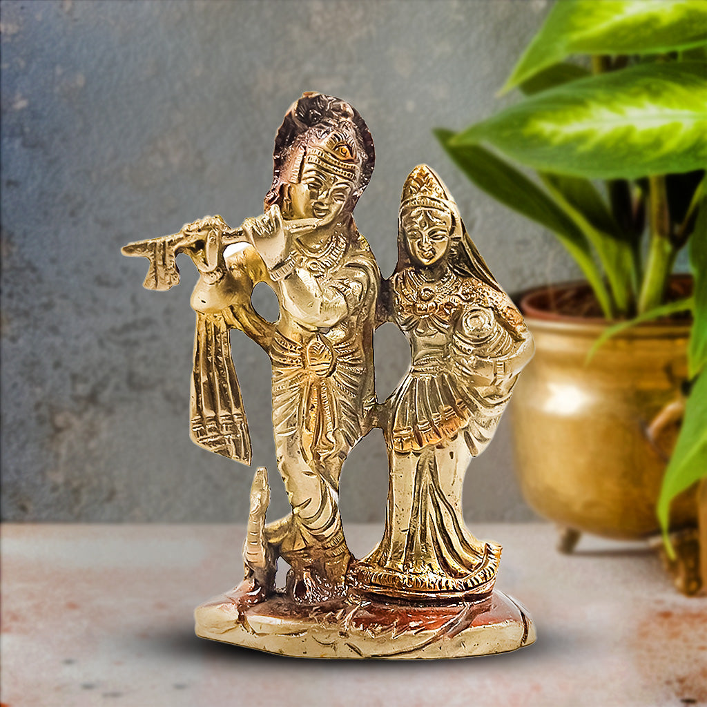 Lord Radha Krishna Brass Idol