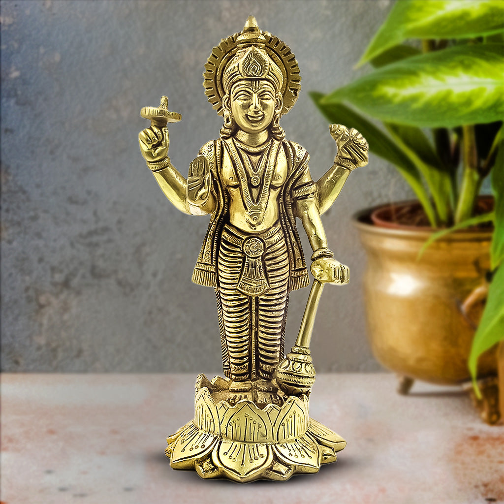 Brass Standing Vishnu Idol