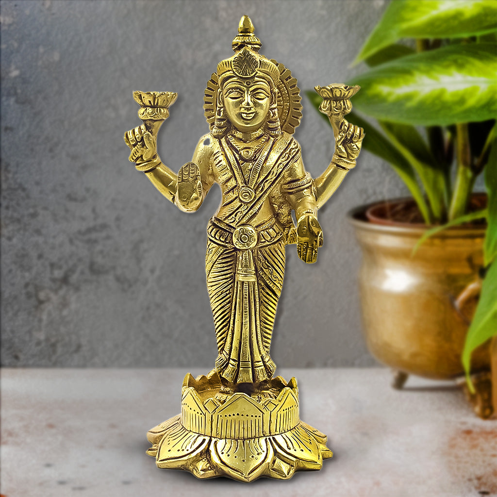 Goddess Lakshmi Brass Idol