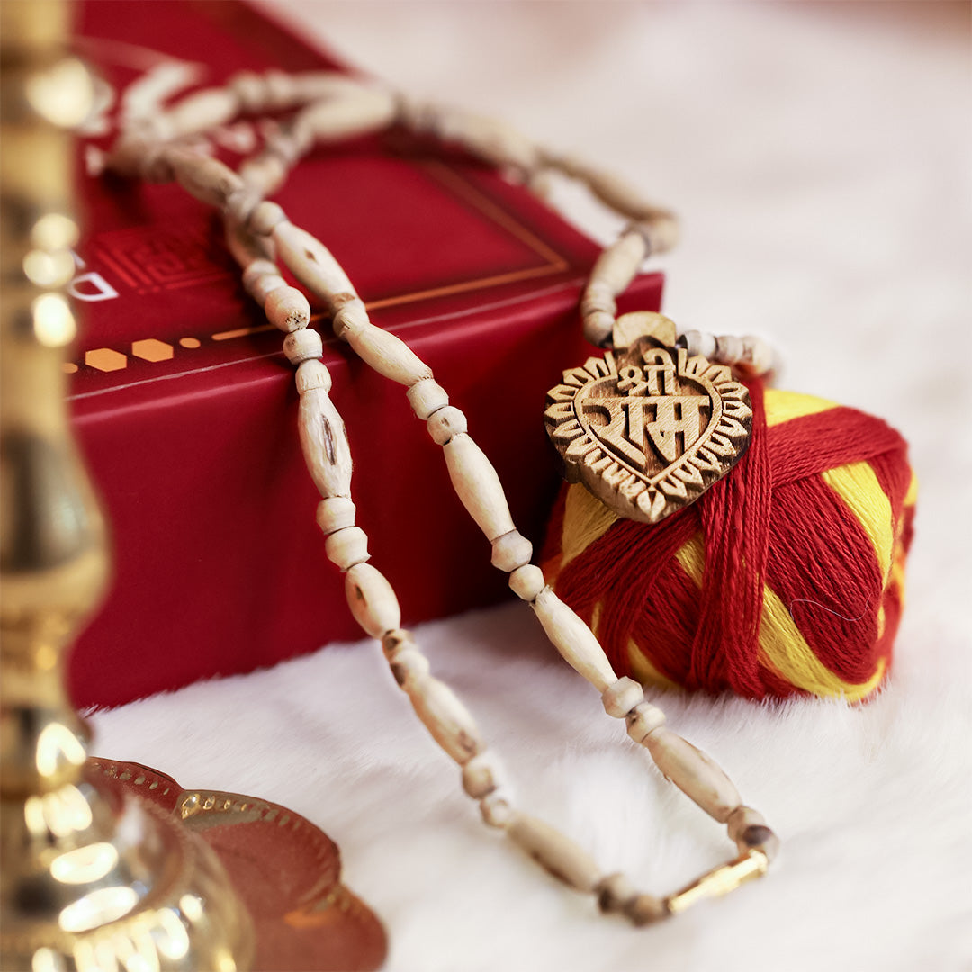 Shri Ram Tulsi Mala Pendant with sacred Tulsi beads for devotion to Lord Ram.