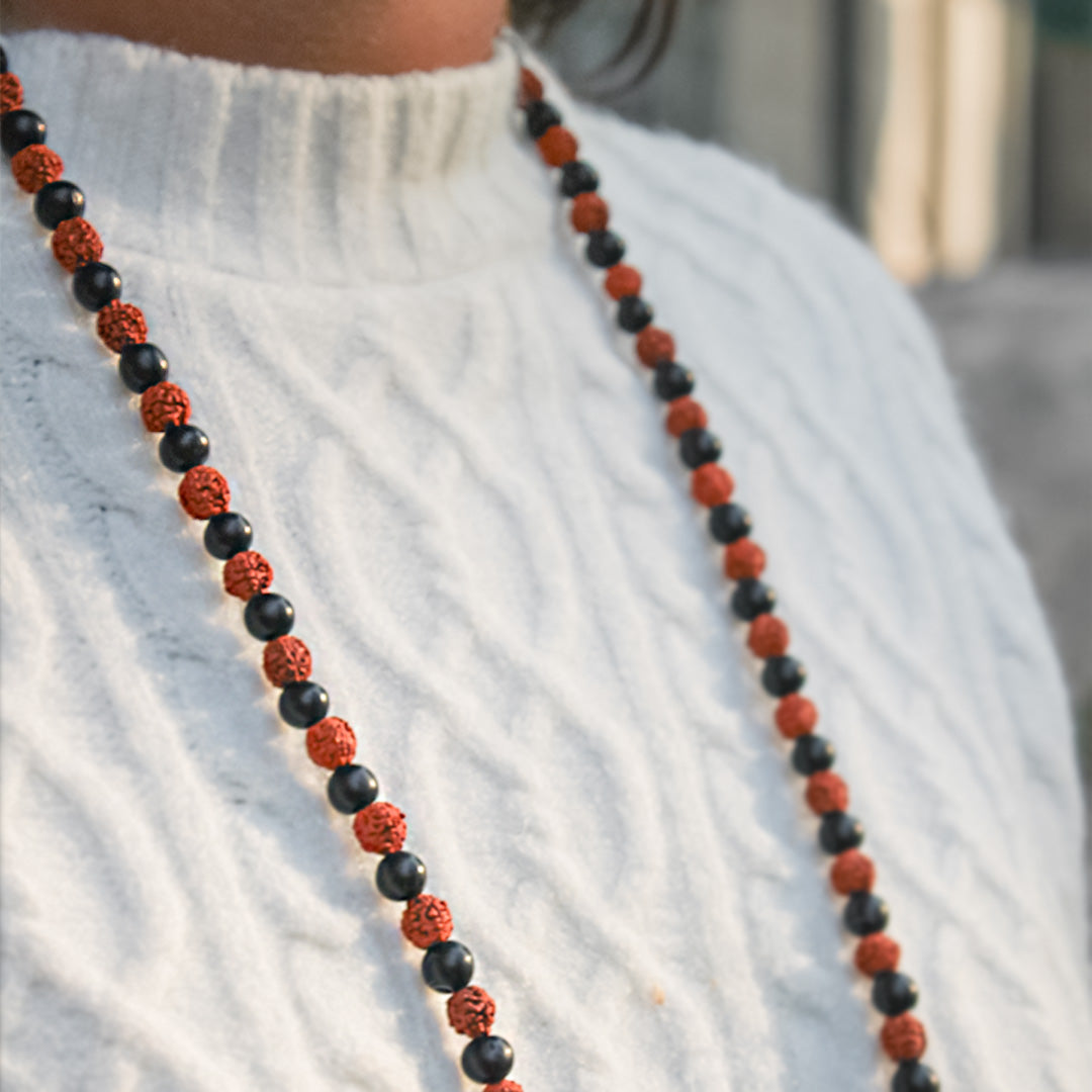 Karungali Rudraksha Mala - 108+1 Beads