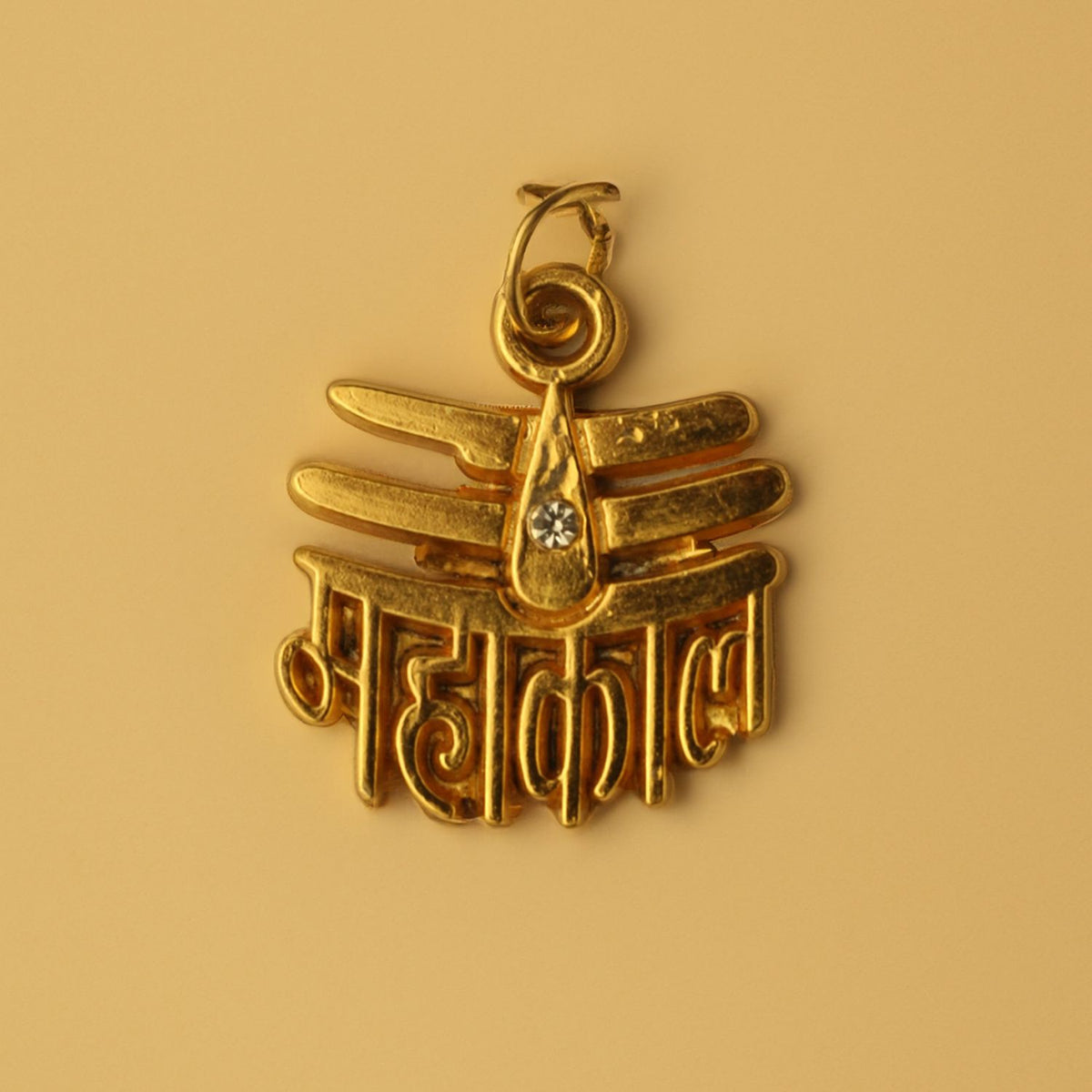 The Gold Plated Mahakaal Pendant emphasizing the gold plating and bead quality