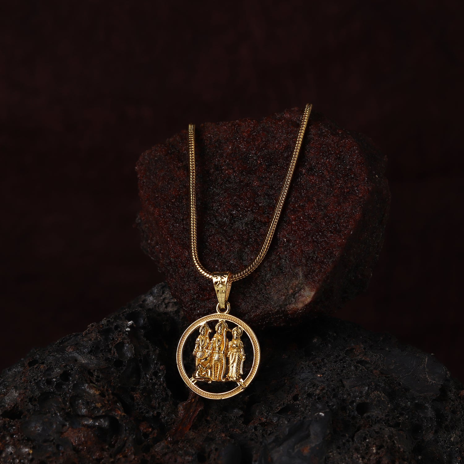 Gold Plated Ram Sita Laxman Pendant