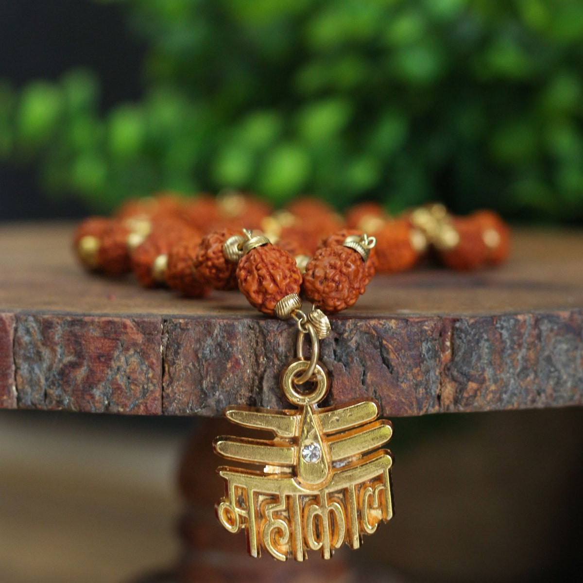 Gold Plated Rudraksha Mahakaal Necklace showcasing intricate design