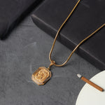 Elegant gold plated OM pendant necklace with diamonds